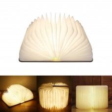 USB Rechargeable LED Foldable Wooden Book Lamp 5-Colour with Bluetooth, Remote Control